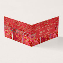 ORIENTAL Red Golden Pattern - Business Card