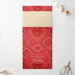ORIENTAL Red Golden Pattern - Invitation Card