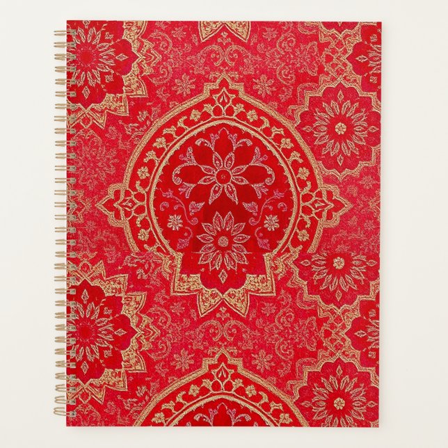 ORIENTAL Red Golden Pattern - Notebook, Planner (Front)