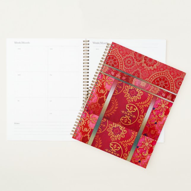 ORIENTAL Red Golden Pattern - Notebook, Planner (Display)