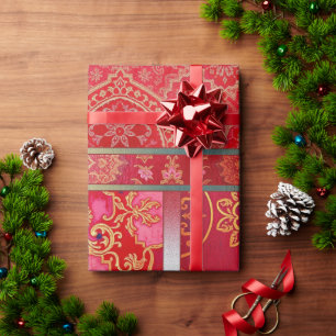 ORIENTAL Red Golden Pattern - Wrapping Paper