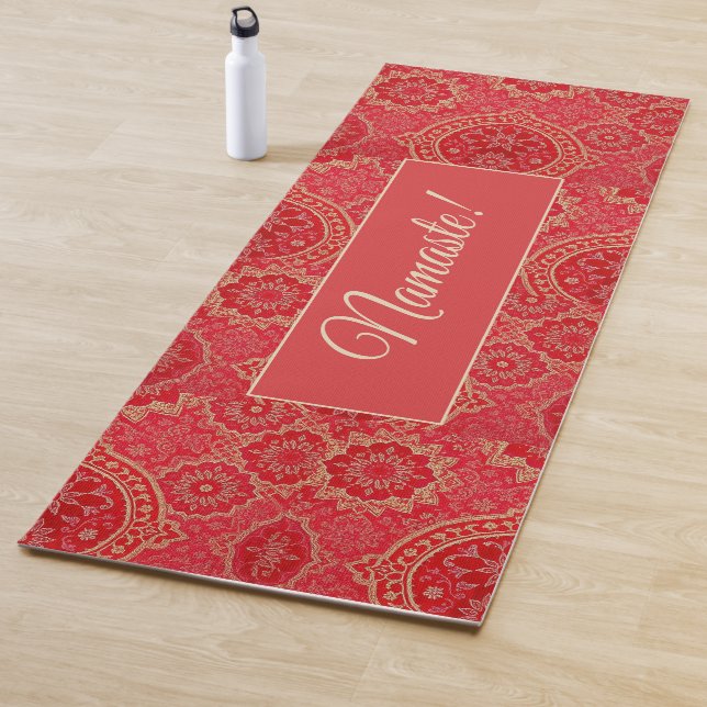ORIENTAL Red Golden Pattern - Yoga Mat (In Situ)