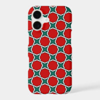 Oriental Red Green Arabic Egypt Geometric Pattern