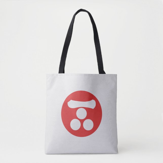 Oriental Red Mori Japan Samurai Mon Oriental Art Tote Bag (Front)