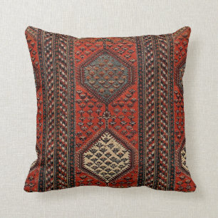 Oriental red runner pattern cushion
