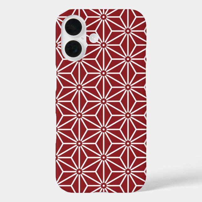 Oriental Red Shinshu Asanoha Japan Pattern Case-Mate iPhone Case (Back)