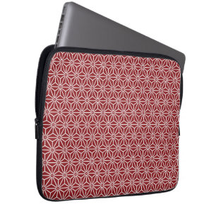 Oriental Red Shinshu Asanoha Japan Pattern Laptop Sleeve