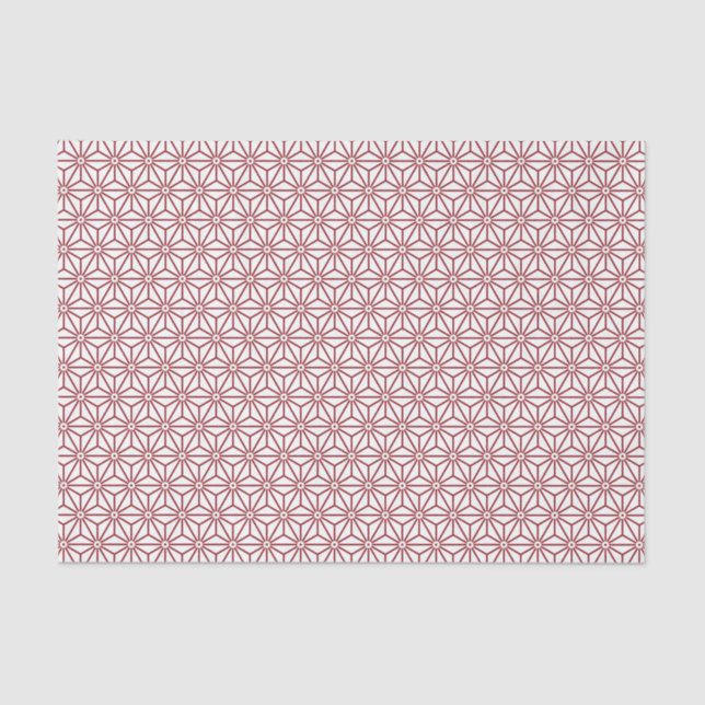 Oriental Red Shinshu Asanoha Japan Pattern Tissue Paper (Front)
