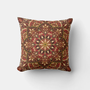 Oriental Red: Vintage Floral Carpet Cushion
