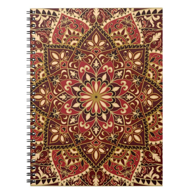 Oriental Red: Vintage Floral Carpet Notebook (Front)