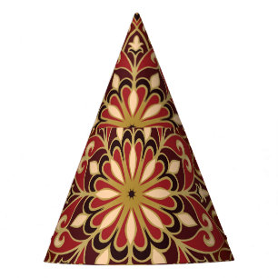 Oriental Red: Vintage Floral Carpet Party Hat