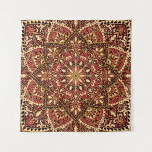 Oriental Red: Vintage Floral Carpet Tapestry