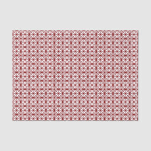 Oriental Red White Asanoha Variation Pattern Tissue Paper