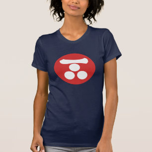 Oriental Red White Mori Japan Samurai Mon Art T-Shirt