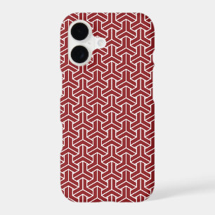 Oriental Red White Shinshu Japan Bishamon Pattern