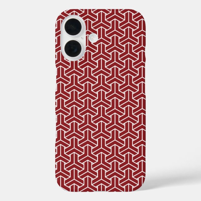 Oriental Red White Shinshu Japan Bishamon Pattern Case-Mate iPhone Case (Back)