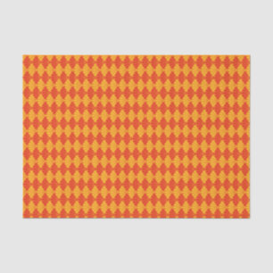 Oriental Red Yellow Kiku Chrysanthemum Mon Pattern Tissue Paper