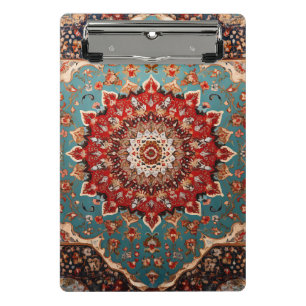 Oriental Retro Persian Pattern Red Cream Blue Mini Clipboard