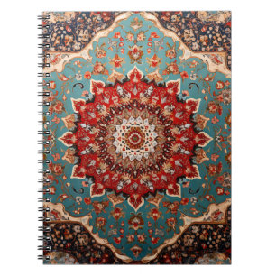 Oriental Retro Persian Pattern Red Cream Blue  Notebook