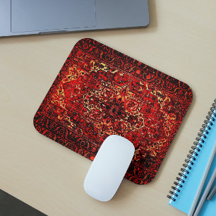 Oriental rug - bold design in  warm colours  mouse mat