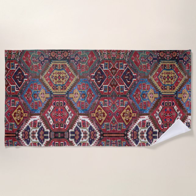 Oriental Rug Design Beach Towel (Front)