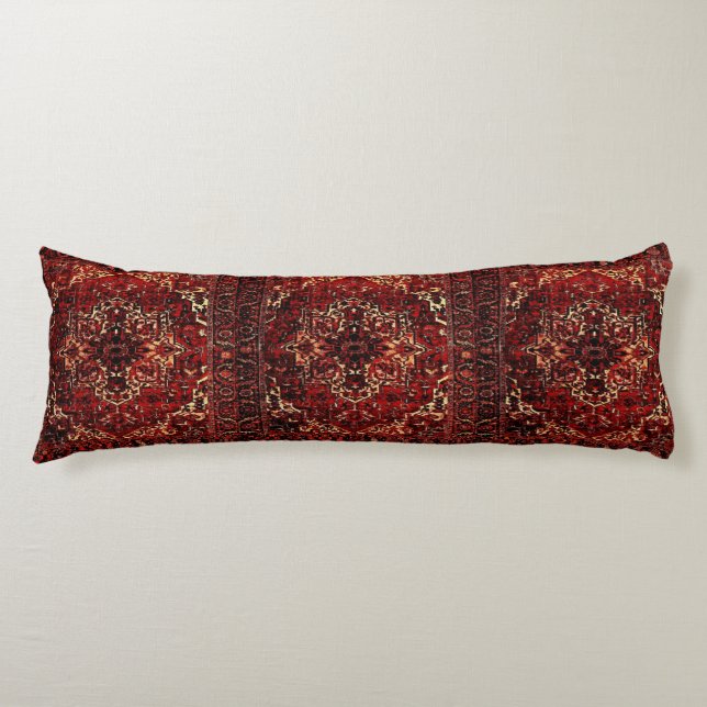 Oriental rug design in dark red body cushion (Front)