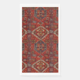 Oriental rug design in  dark red no5 napkin