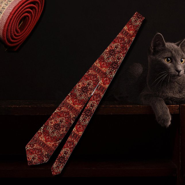 Oriental rug design in  dark red tie (Creator Uploaded)
