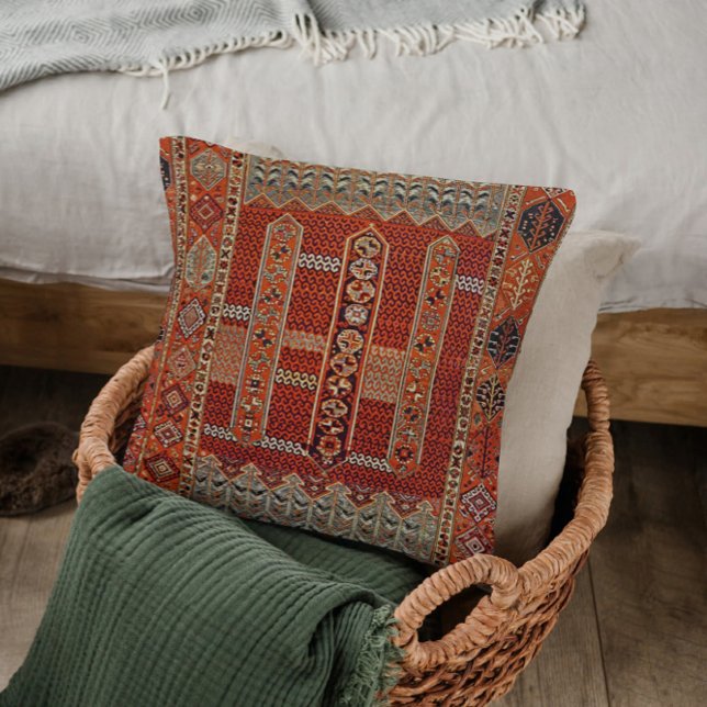 Oriental rug design in orange cushion (Creator Uploaded)
