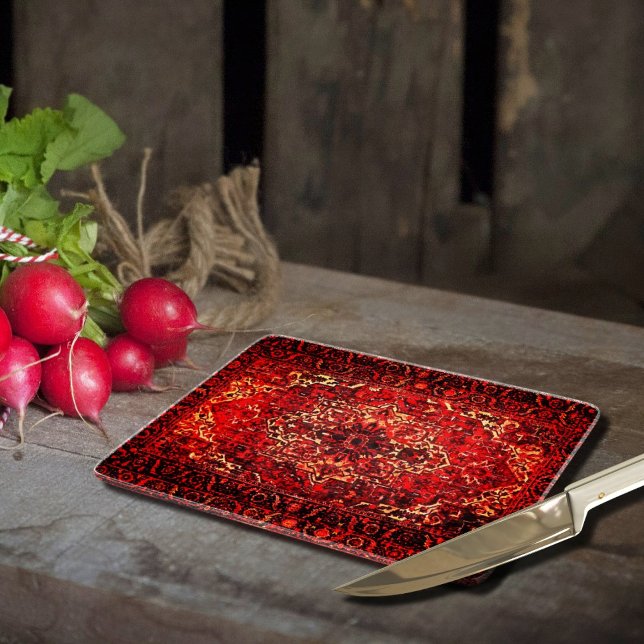 Oriental rug design in vivid  colours  cutting board (Creator Uploaded)