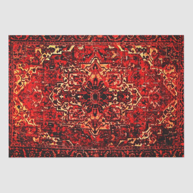 Oriental rug design in  warm colours wrapping pape tissue paper (Front)
