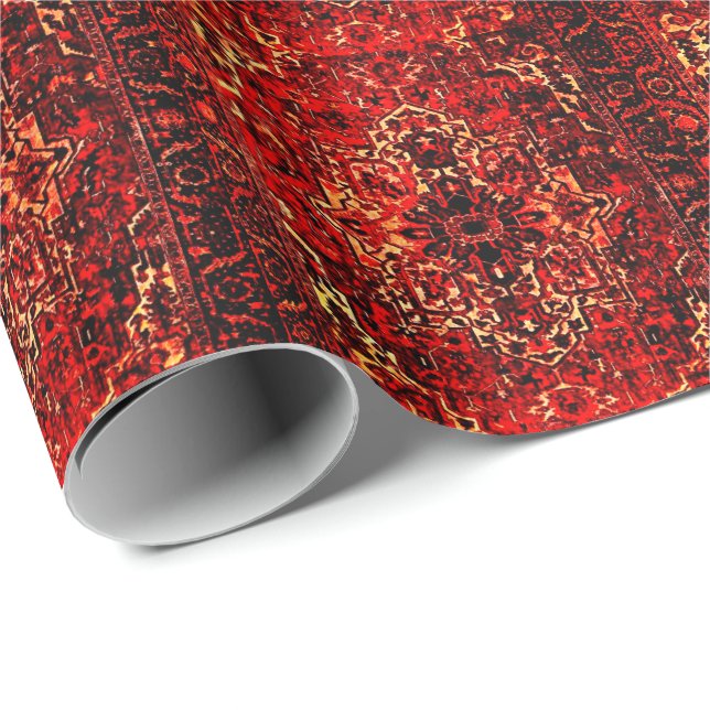 Oriental rug design in  warm colours wrapping paper (Roll Corner)
