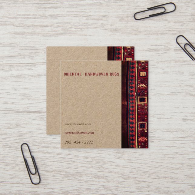 Oriental rug design  square business card (Front/Back In Situ)