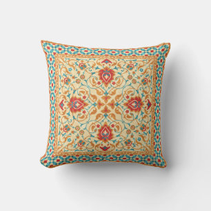 Oriental rug, floral ornamental pattern. cushion