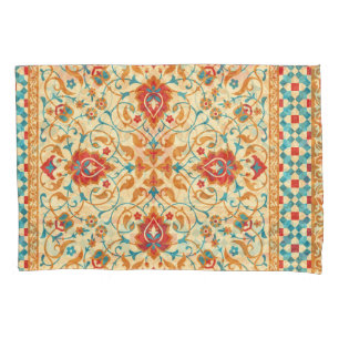 Oriental rug, floral ornamental pattern. pillowcase