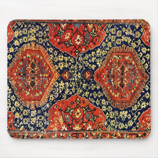 Oriental rug in blue&orange mouse mat (Front)