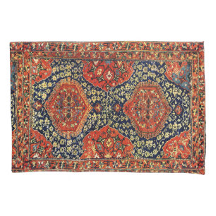 Oriental rug in blue&orange pillowcase