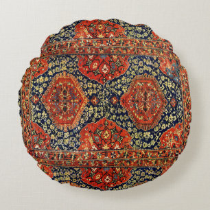 Oriental rug in blue&orange round cushion