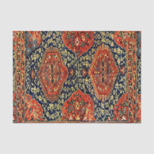 Oriental rug in blue&orange tissue paper