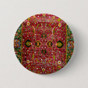 Oriental rug in red and green 6 cm round badge