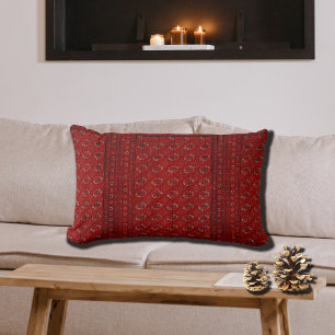 Oriental rug in reds lumbar pillow