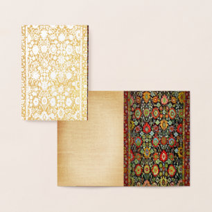 Oriental Rug look  golden Foil Card