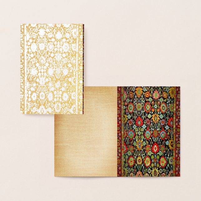 Oriental Rug look  golden Foil Card (Display)