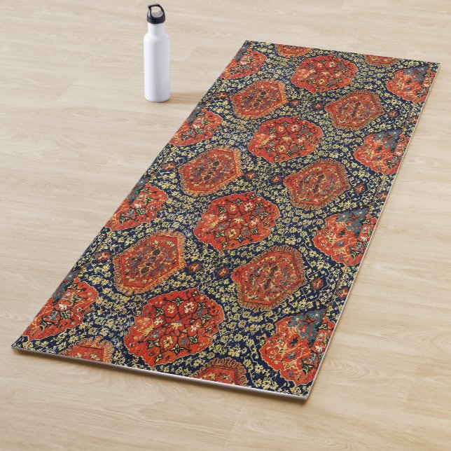 Oriental rug look  in blue&orange yoga mat (In Situ)