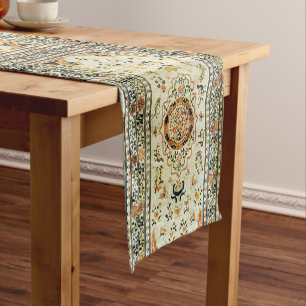 Oriental rug look in light colours  short table runner
