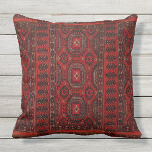 Oriental rug look - red grunge cushion
