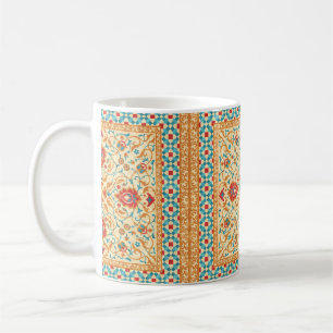 Oriental rug,ornate ornamental floral pattern,styl coffee mug