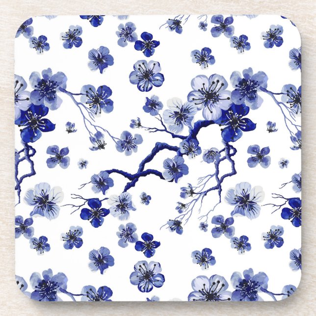 Oriental Sakura Branch Pattern Coaster (Front)