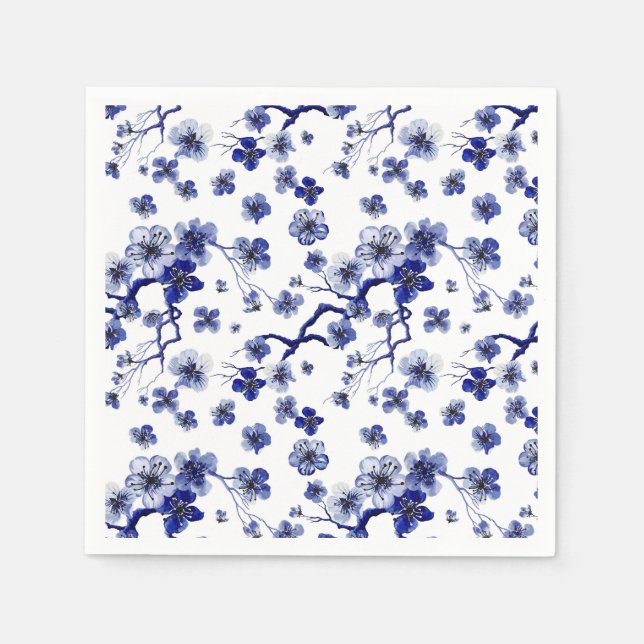 Oriental Sakura Branch Pattern Napkin (Front)