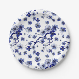 Oriental Sakura Branch Pattern Paper Plate